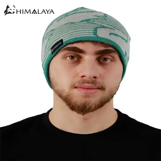 کلاه بافت داخل پلار طرح کوه هیمالیا